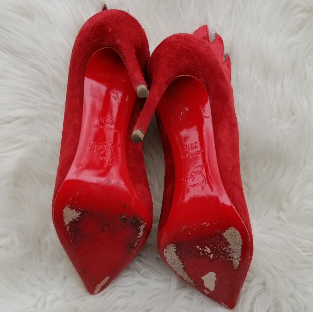 Christian Louboutin Victorina Flame 100mm Red Euro 36 1/2 - Picture 9 of 11